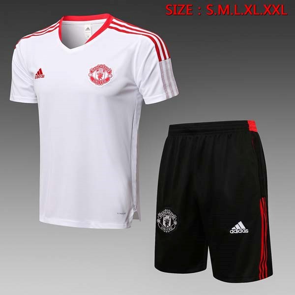 Trainingsshirt Manchester United Anzüge 2022 Weiß Schwarz Günstige Fußballtrikots